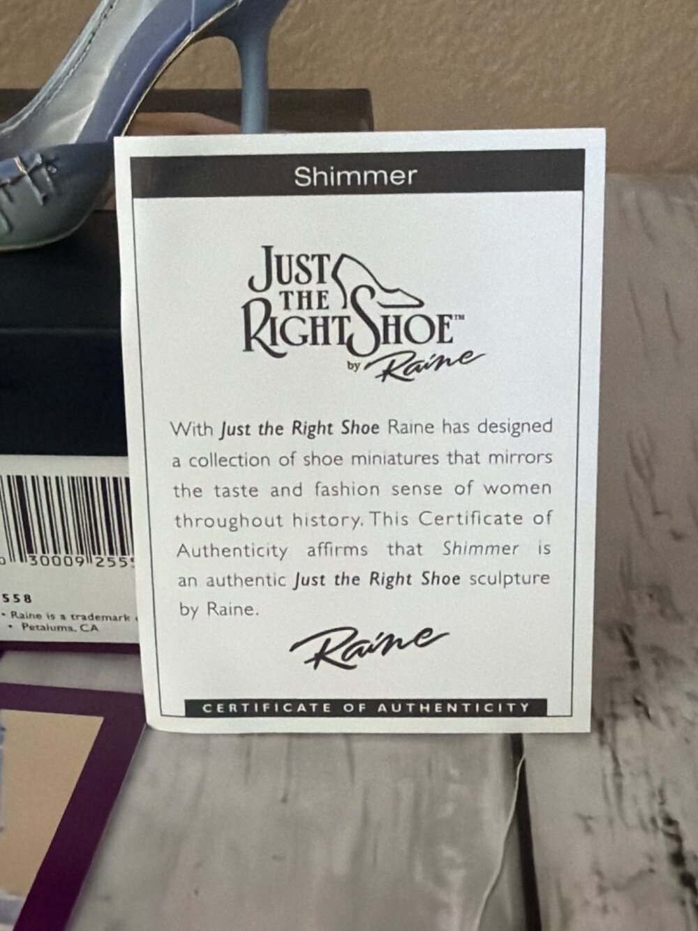 2005 Just the Right Shoe by Raine "Shimmer" Mini Shoe Figurine #25558 NEW w/Box - Picture 3 of 13